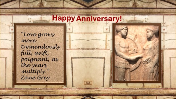 Image of Anniversary Card with Terracotta Couple
