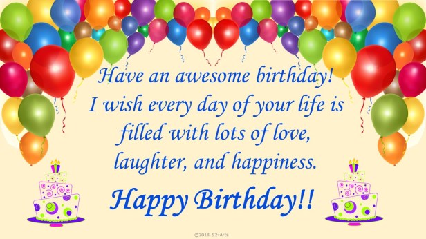 Image of Birthday Card with Balloon Border