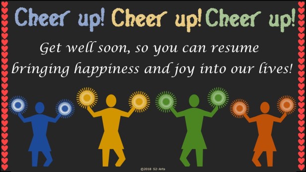 Image of Get Well Soon Card with Cheer Leaders