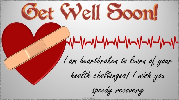 Image of Get Well Soon Card with Heart and Heart Beats