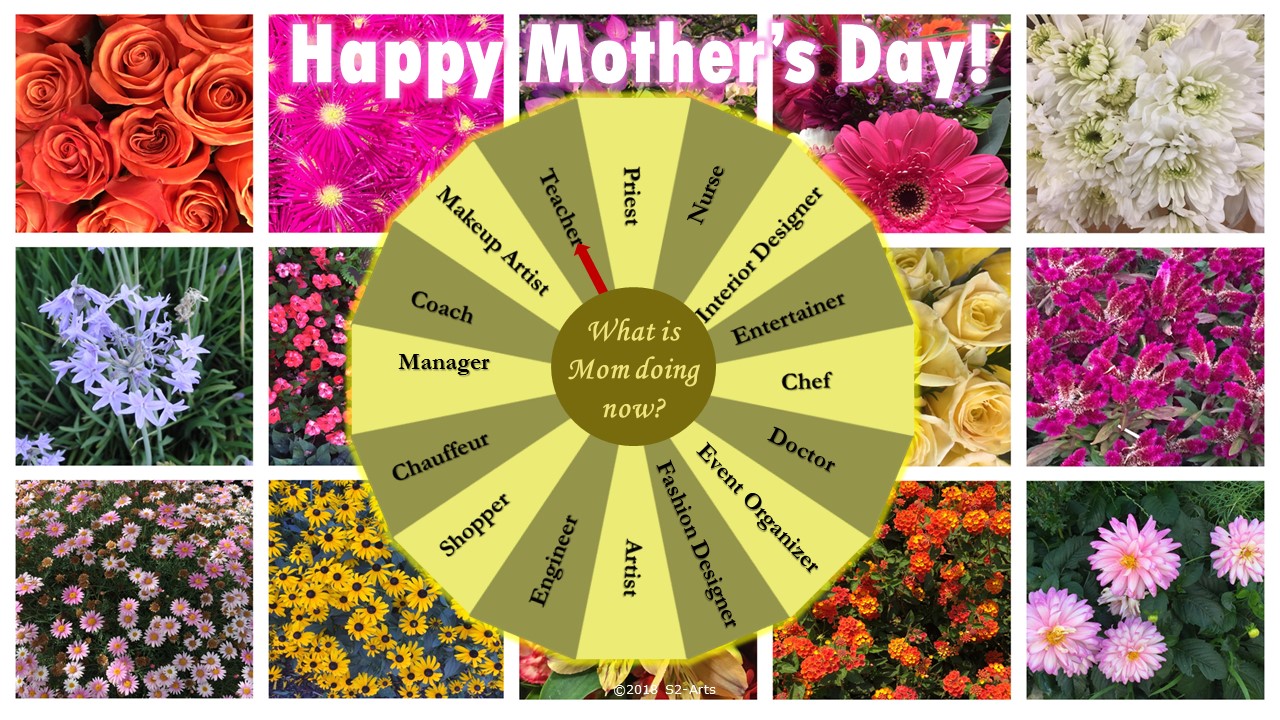 Image of Mother's Day Card with Word Wheel