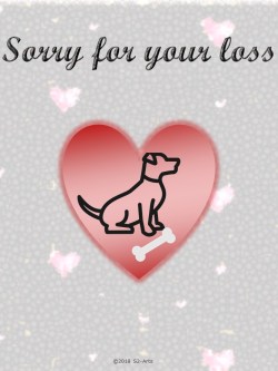Image of Sympathy Card with Dog with Bone Inside Heart