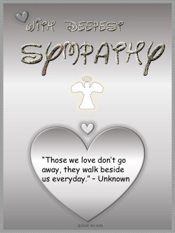 Image of Sympathy Card with Gray Heart and Angel