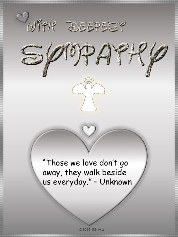 Image of Sympathy Card with Gray Heart and Angel