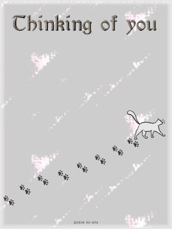 Image of Sympathy Card with Grey Cat Walking Away