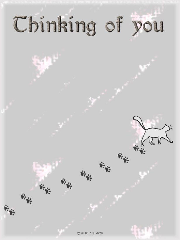 Image of Sympathy Card with Grey Cat Walking Away