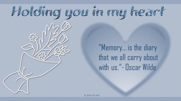 Image of Sympathy Card with Holding Flowers and Blue Background