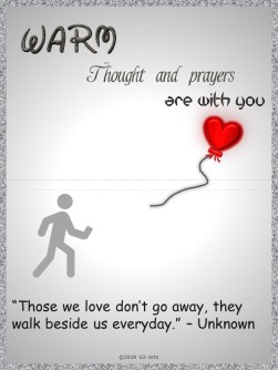 Sympathy Card with Flying Away Red Heart Balloon