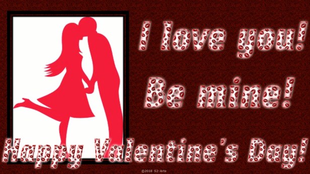 Image of Valentine Card with Kissing Couple