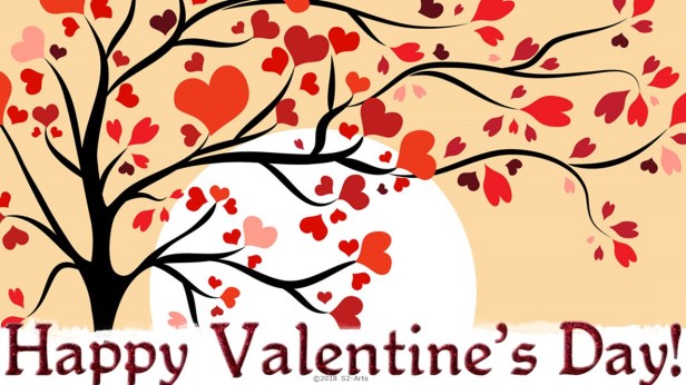 image of Valentine Card with Heart Tree