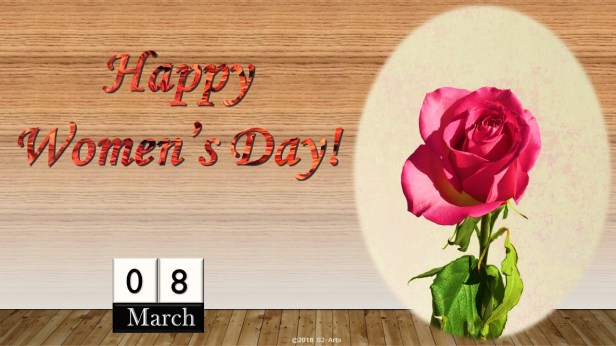 Image of Women's Day Card with Pink Rose