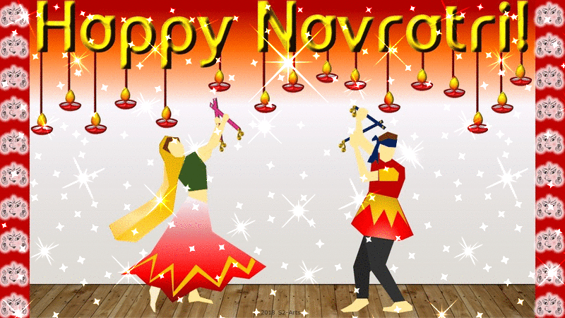 Image of Navratri card with Sparkles