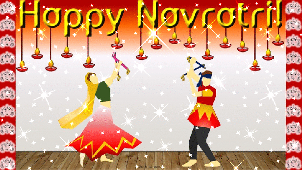 Image of Navratri card with Sparkles