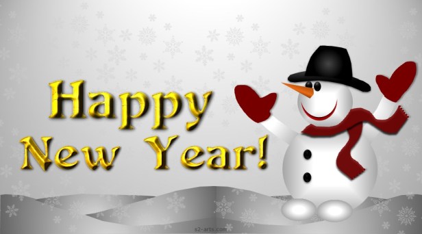 Image of New Year Card with Snowman