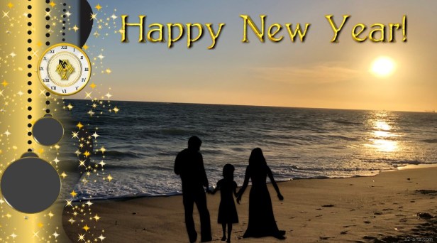 Image of New Year Card with Family